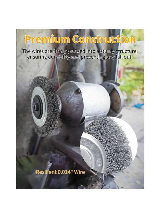 6 Inch Fine Crimped Wire Brush For Bench Grinder 1 2 And 5 8 Arbor Metal Material - Image 5