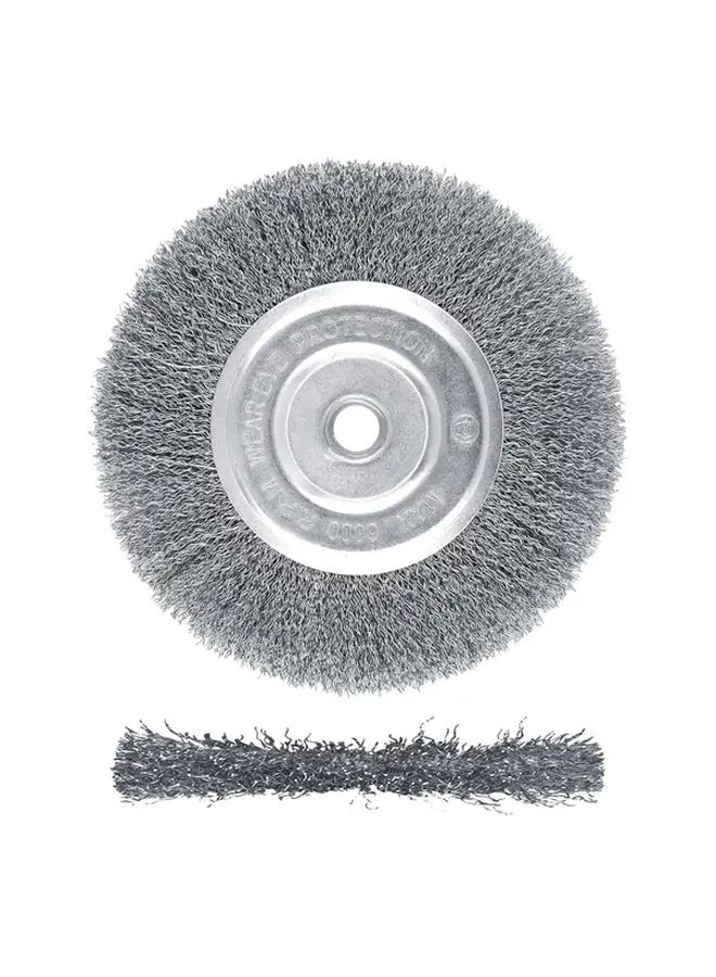 6 Inch Fine Crimped Wire Brush For Bench Grinder 1 2 And 5 8 Arbor Metal Material - Image 2