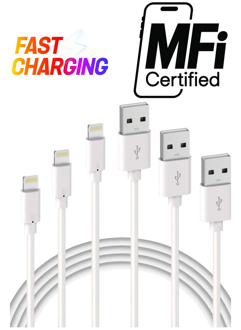ELTRAZONE iPhone Charger Cable - Apple MFi Certified 3Pack 1M iPhone Charging Cable for iPhone SE 2020 11 Xs Max XR X 8 Plus 7 Plus 6 Plus 5s SE iPad Pro and More  - Image 1