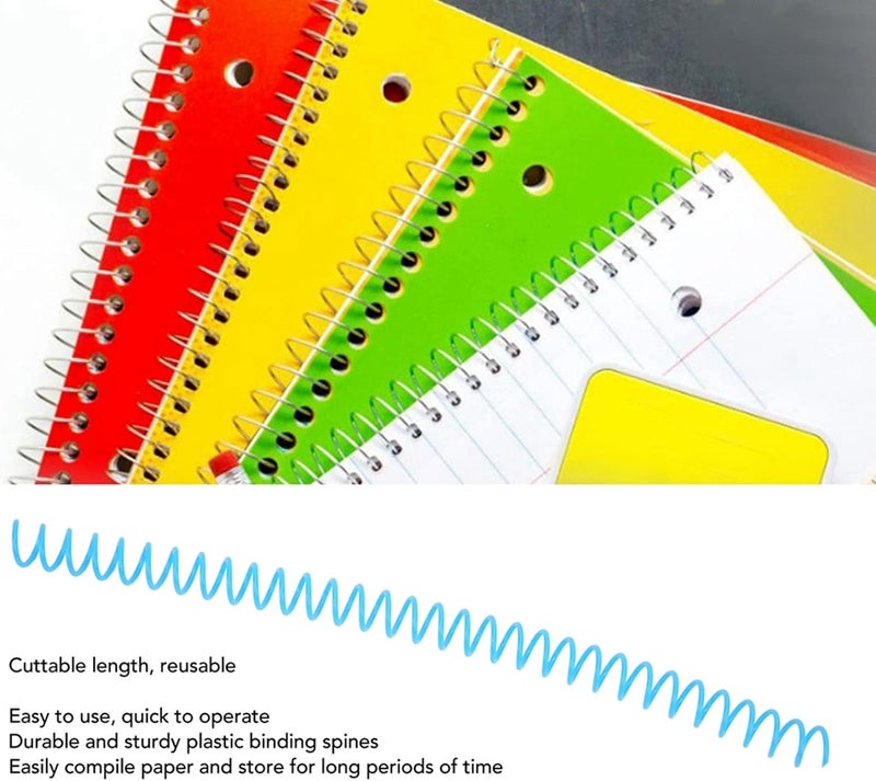 Spiral Binding Coil Large Capacity Comb 30 Holes 13MM Diameter Set KIT for Office Classroom Library Storage (Blue) - Image 2