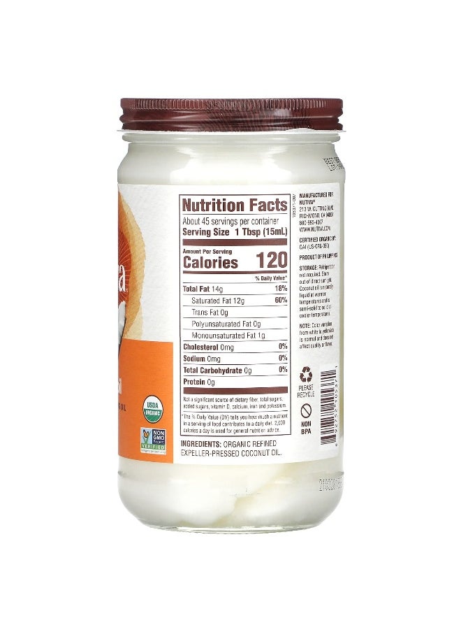 Nutiva Nutiva, Organic Coconut Oil, 23 fl oz (680 ml)  - Image 2