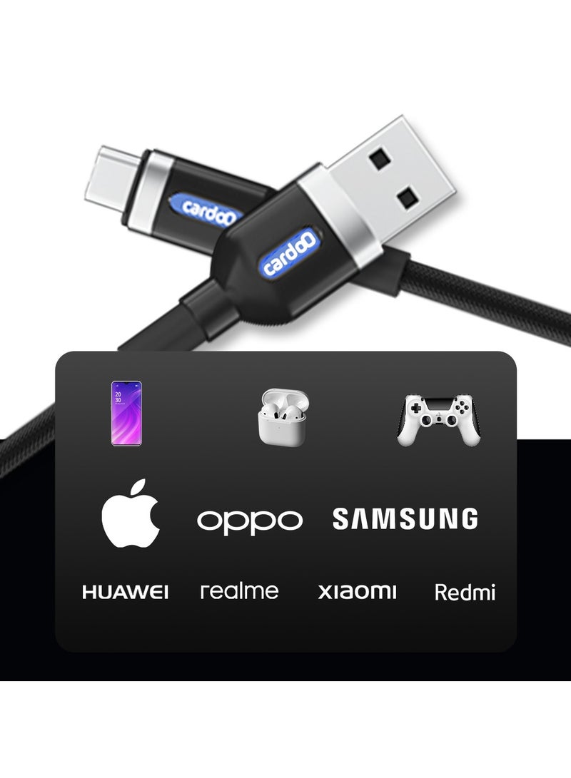 cardoo كابل USB A إلى micro USB 1.2م أسود - Image 3