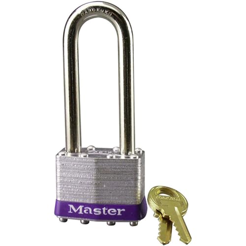 Master Lock 1KALJ Outdoor Padlock with Key, 1 Pack, Silver - Image 2