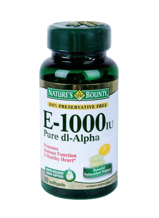 NATURE'S BOUNTY Vitamin E- 1000 Iu - 50 Softgels 