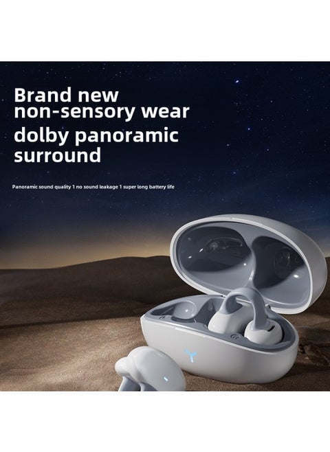 Bluetooth Headset Bone Conduction Wireless Ear Clip Ear Hanging Type Not In Ear High Quality Sport Long Endurance 2025 New-Colour:[neutral For Apple And Android Phones, Can Be Used With Bluetooth Connection]-Type:Official Standard Configuration