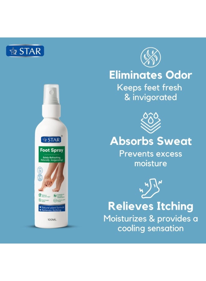 Star Foot Spray For Smelly And Sweaty Feet Antifungal & Deodorant Formula Enriched With Natural Plant Extracts & Essential Oils For Fresh & Comfortable Feet 100 ML - Image 5