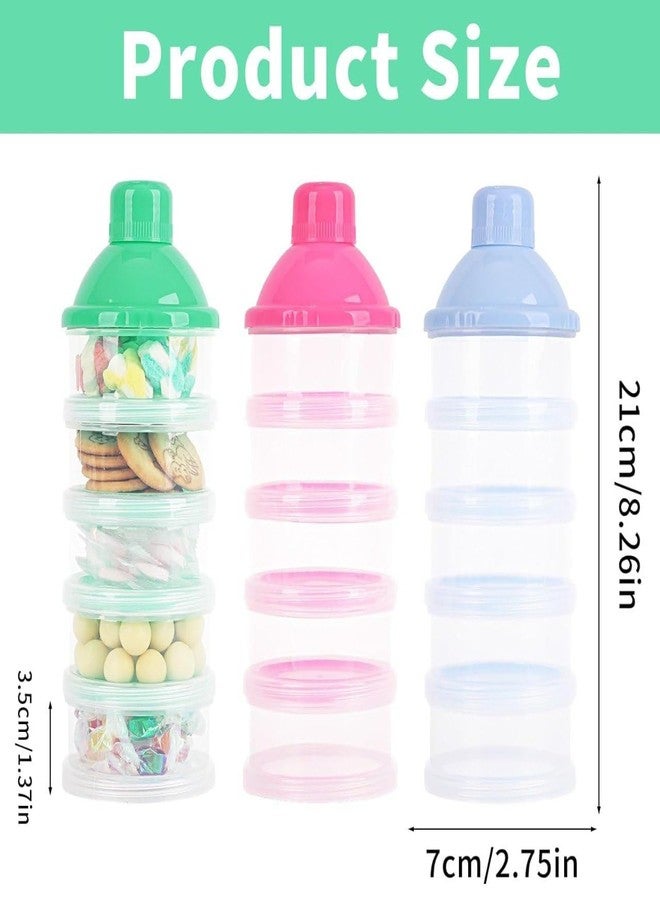 WISHOARE Portable Stackable Snack Container with 5 Layers and Compartments for Food Storage Protein Powder Nuts Baby Formula Travel Picnic School Organizer Leak Proof Design - Image 4