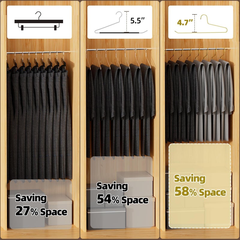SPECILITE 30 Pack Open Ended Metal Gold Pants Hangers for Jeans, Slacks, Leggings, Towel, Scarf, Heavy Duty & Space-Saving - Image 3