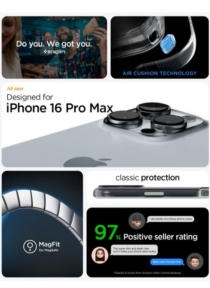 سبايجن - غطاء حماية C1 MagFit الكلاسيكي لهاتف iPhone 16 Pro MAX مزود بتقنية MagSafe & Extreme Protection - جرافيت - Image 1
