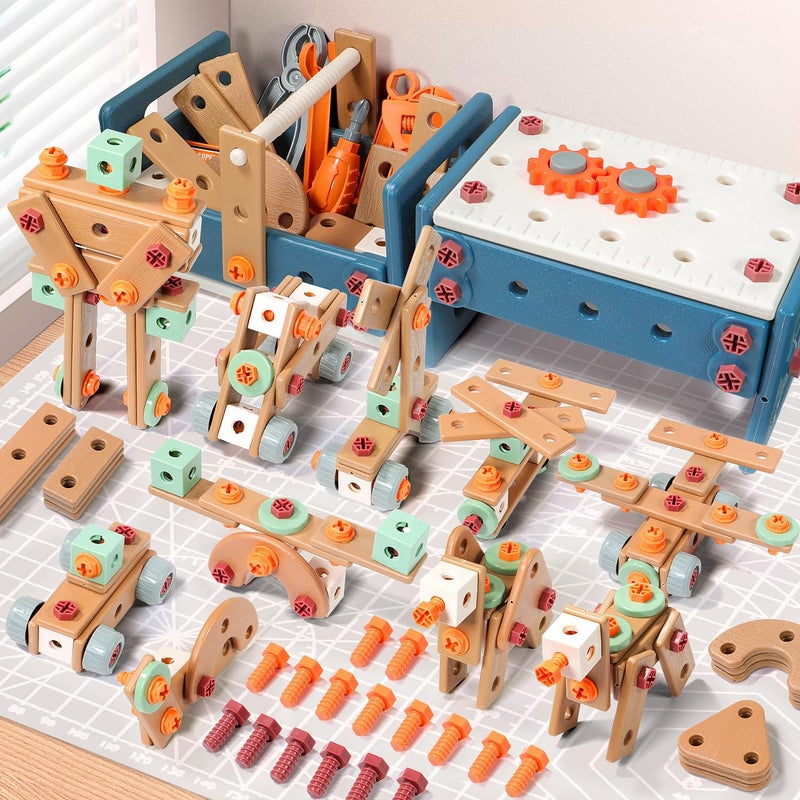 VEAIS Kids Tool Set with Drill120Pcs Toddler Tool Set with ToolBenchMontessori Toy for 2Year OldEducational STEM Construction Toys for Ages 24Pretend Play Toddler Toys 35 Year Old Birthday Gift - Image 3