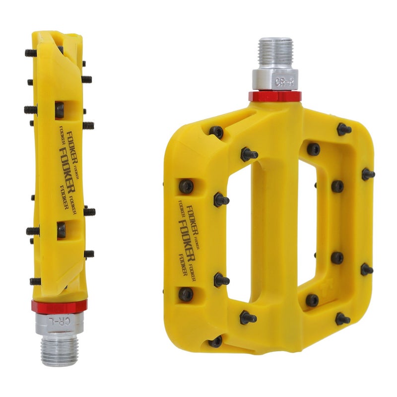 FOOKER MTB Pedals Mountain Bike Pedals 3 Bearing Non-Slip Lightweight Nylon Fiber Bicycle Platform Pedals for BMX MTB 9/16" - Image 2