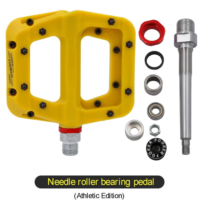 FOOKER MTB Pedals Mountain Bike Pedals 3 Bearing Non-Slip Lightweight Nylon Fiber Bicycle Platform Pedals for BMX MTB 9/16" - Image 4
