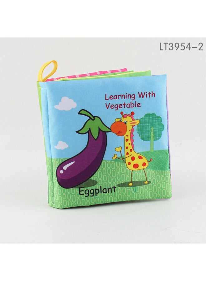 Baby Early Education Children Intelligence Vegetable And Fruit English Education Cloth Book Tear-proof Bb Device Cloth Book - Image 1