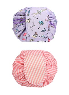 MARGOUN 2 Pack Drawstring Lazy Cosmetic Travel Bag Women Makeup Bag for Travel and Household to Storing Cosmetics  - Image 2