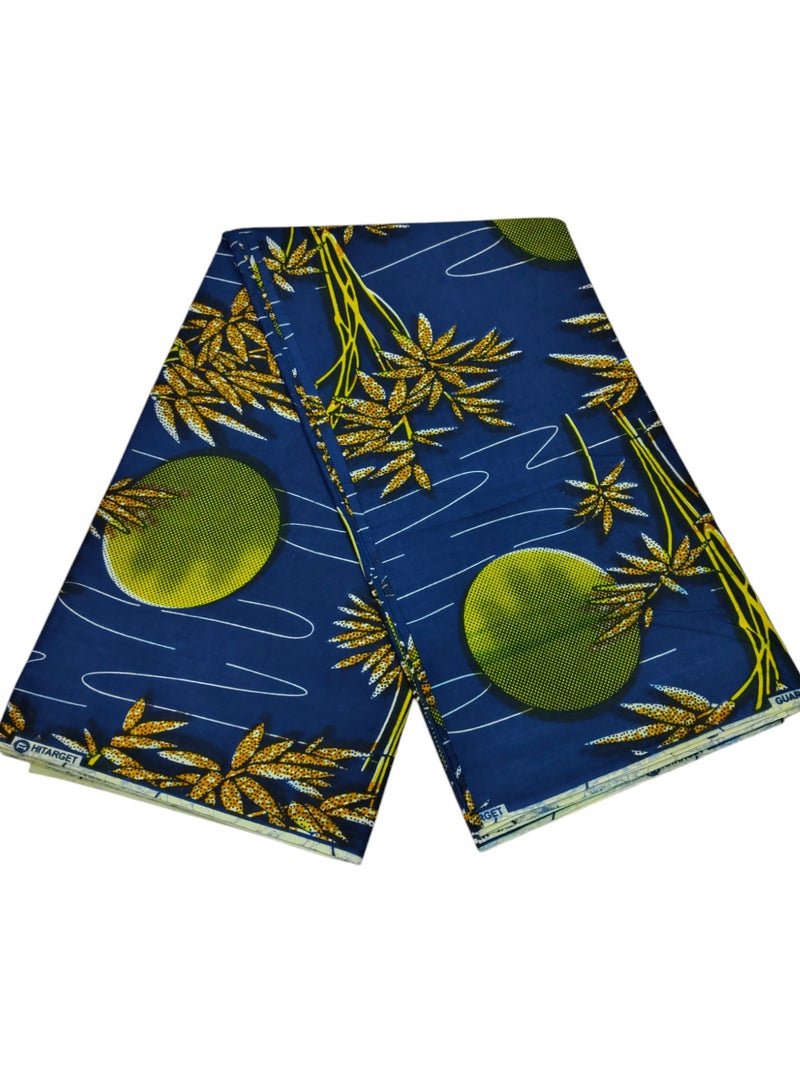 African Fabric 100% Cotton Hitarget Wax 6 Yards (12703) - Image 1