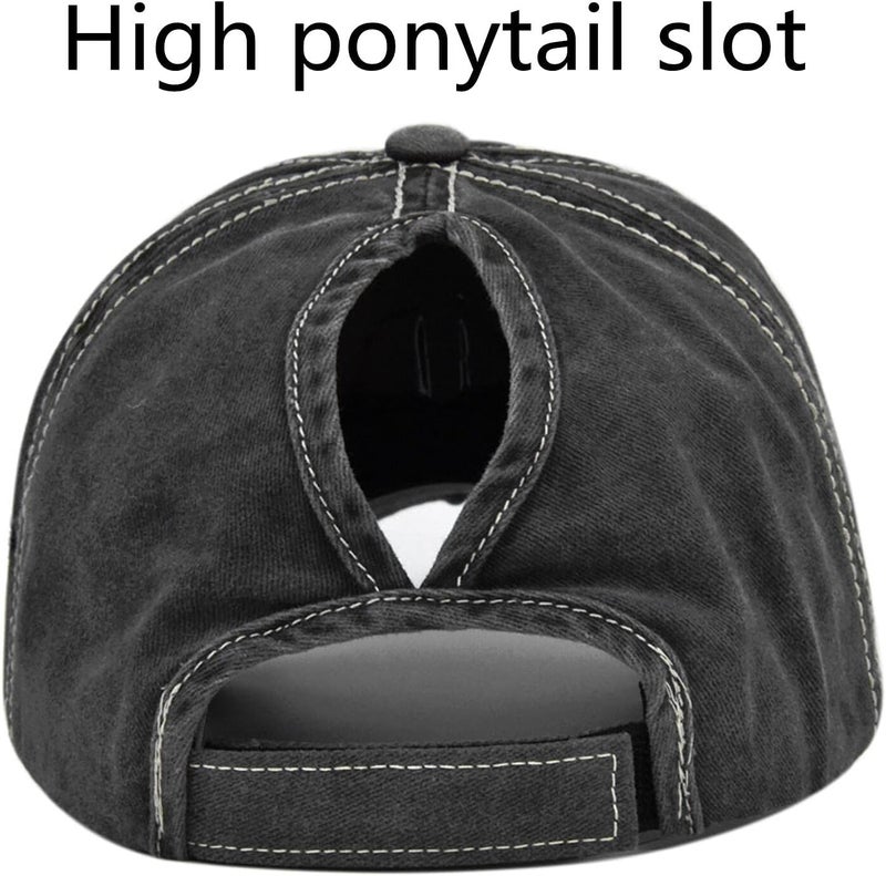 ProMindFun Womens Pony Hat High Ponytail Baseball Cap Girls Messy Bun Caps Camouflage Trucker Bad Hair Day Adjustable Dad Hat - Image 5
