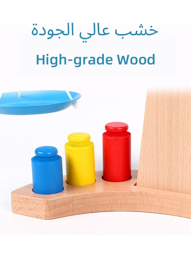 Wooden Montessori Balance Scale for Kids | 6-Weight Math Learning Toy, STEM Educational Counting  Sorting Game | Classroom  Homeschool Toys for Ages 3-8 - Image 3