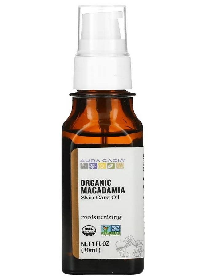 Aura Cacia Skin Care Oil  Organic Macadamia 1 fl oz 30 ml  - Image 1