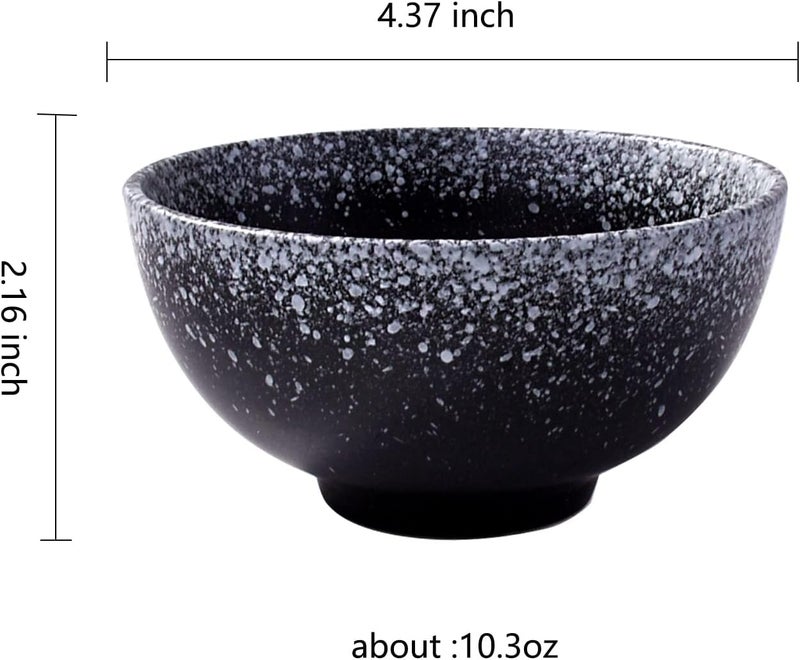 Cerficer Japanese Style Rice Bowl Set of 4 Creative Ceramic Sushi Bowls for Sauce Salad Noodle Soup - Image 2