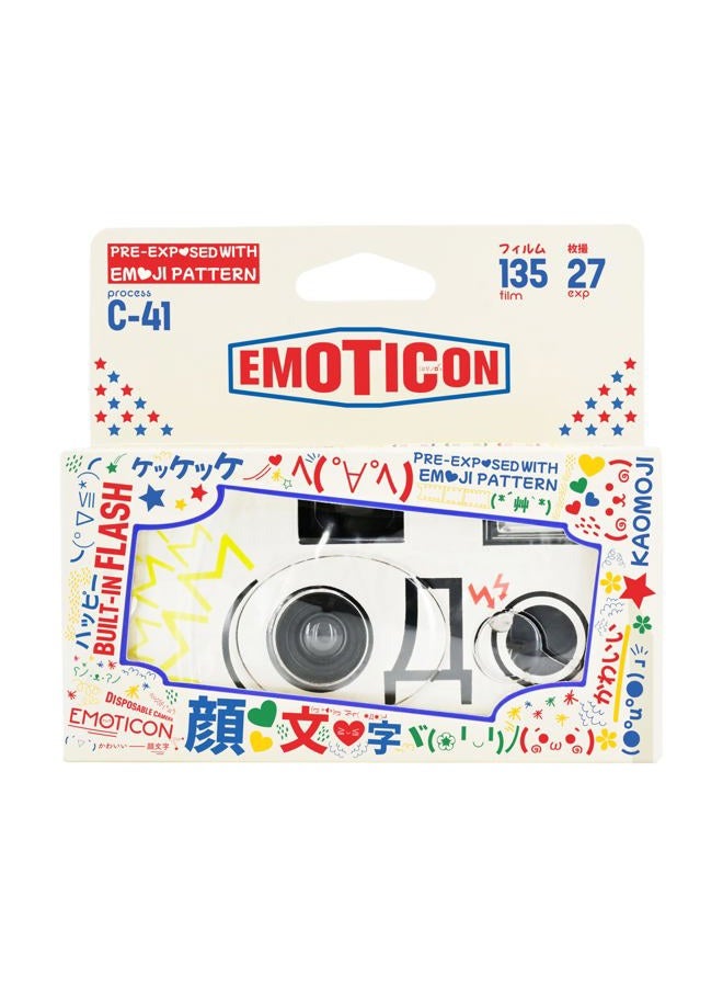 Retocolor Emoticon 400 35mm Disposable Film Camera 27EXP, ISO400, Color Negative Film, Focus Free, Easy to Use, Built in Flash, Single Use (Film and Battery Included) - Image 1