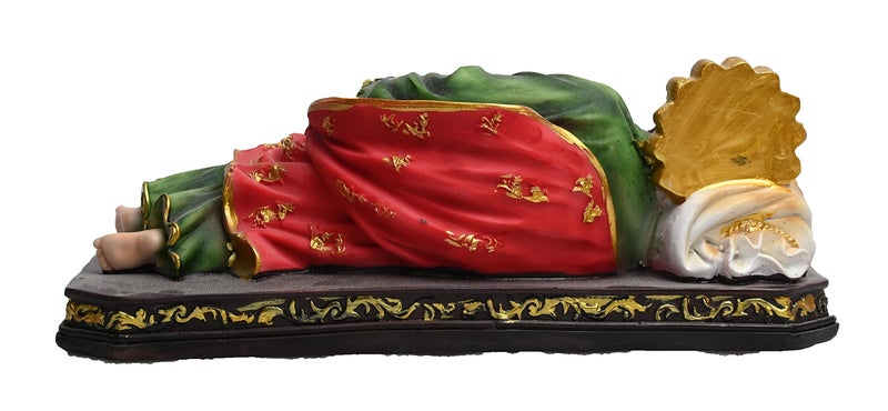 KariGhar Resin Sleeping St Joseph Statue Catholic Idol for Home Altar, Prayer Room, Bed Room, Gifting and Decoration, Multicolor 8 Inches - Image 5