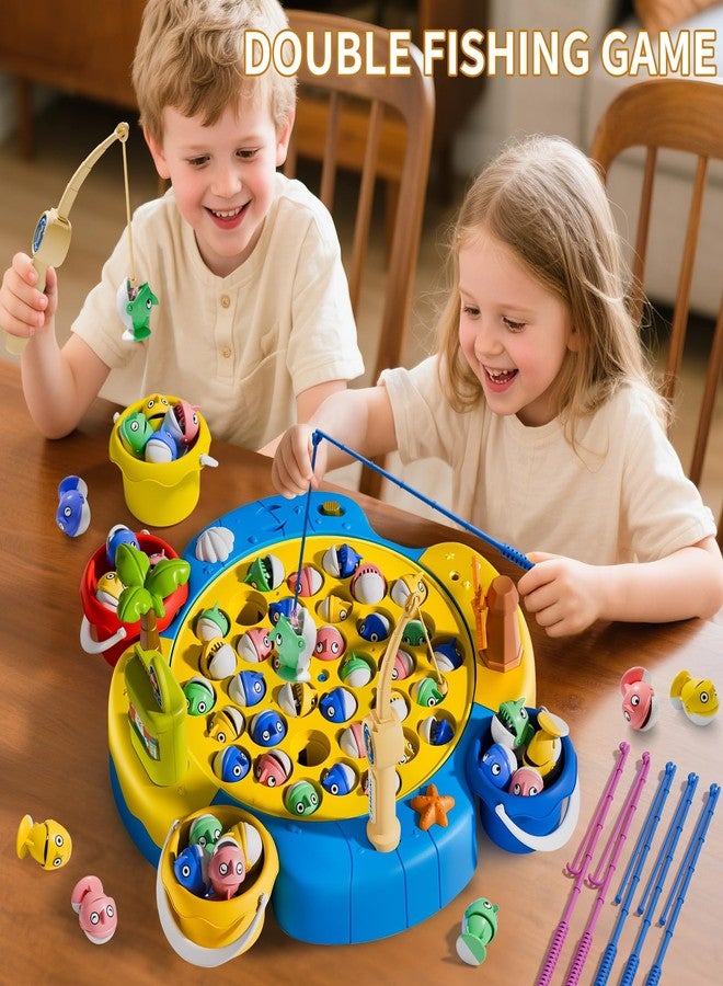 ORANGE OCEAN 66 PCS Magnetic Fishing Game for Kids Boys Ages 3-5 4-6, Kid Magnetic Fishing Game Toys with 360° Rotation & Sound, Birthday Toys Gifts for 3 4 5 6 Year Old Boys Kids, 1-8 Players - Image 4