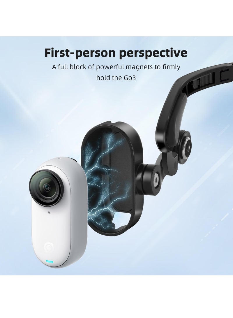 Excefore GO 3 Magnetic POV Holder, POV Mount Head Mount for insta360 GO 3 Head Mount Accessories, Vlog Neck Lanyard Body Strap Mount for Action Camera  - Image 3