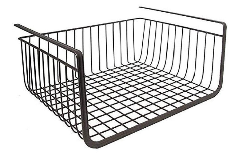 Go Hooked Go Hooked 16 Inch Under Shelf Basket Black Powder Coated Iron for Maximum Storage Efficiency Optimize Your Space for Kitchen and Pantry Home and Office Set of 3  - Image 2