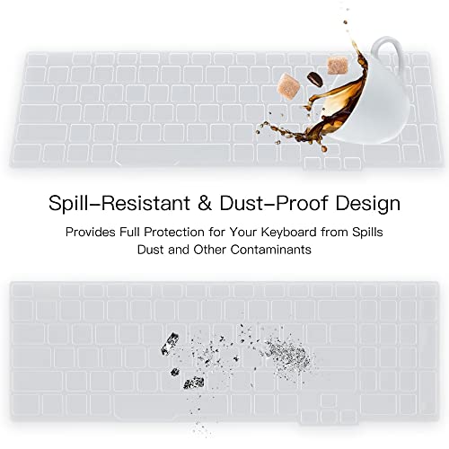 Saco Keyboard Silicone Skin Cover for Support ASUS TUF Gaming F15 15.6 inches Gaming Laptop - Transparent - Image 4