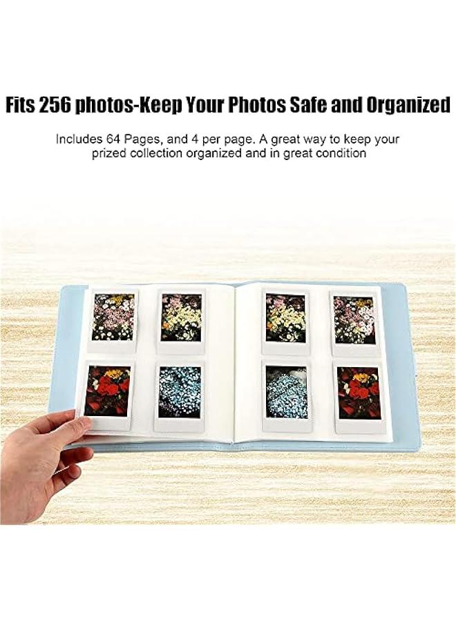 خاجول 256-ألبوم الصور الجيب لفوجيفيلم إنستاكس ميني ، دائم ل بولارويد 2x3 "صور الزنك ، متوافق مع إنستاكس ميني 11 ، 12 ، 9 ، 90 ، 70 ، 40 ، 8 كاميرات (أزرق) - Image 3