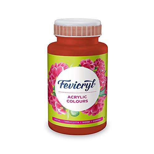 Fevicryl أكريليك لون أحمر هندي 500 مل | فنون وحرف، DIY، صبغة غنية، طلاء غير متشقق للقماش، الخشب، الجلد، الفخار، المعدن | مثالي للمشاريع المدرسية، الهواة، الفنانين - Image 1