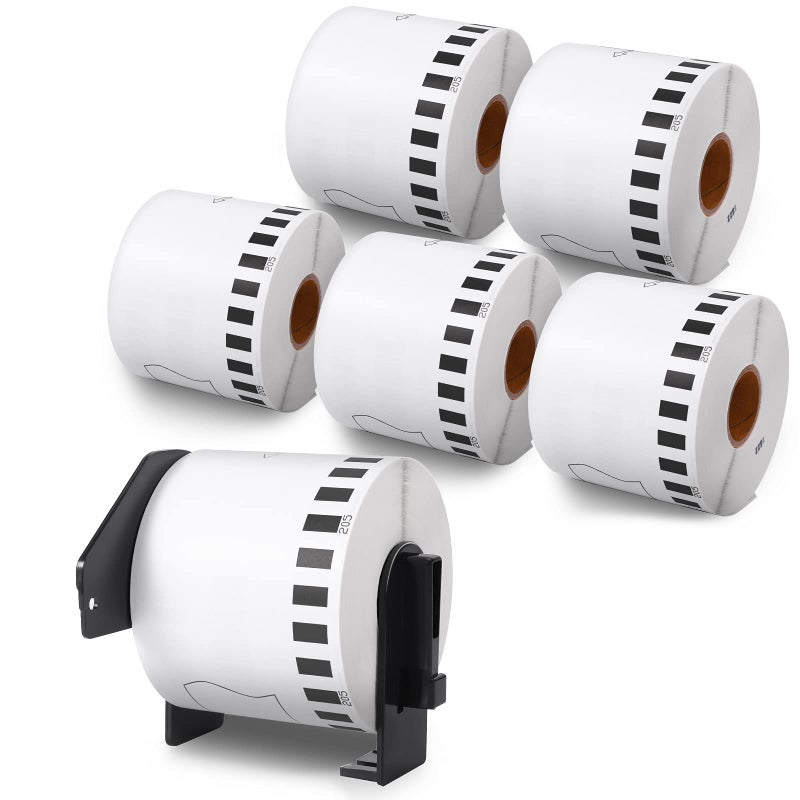 Label KINGDOM DK2205 Compatible with Brother Ql820nwb Label 62mm x 3048m 237 x 100 Continuous Length White Paper Roll for QL 800 QL600 Printers 6 Rolls 1 Refillable Cartridge - Image 2