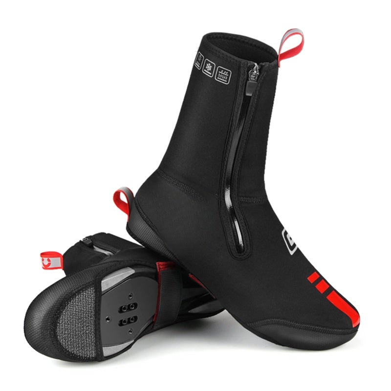Giyo Cycling Shoe Covers L Waterproof Windproof Pu Outer Layer - Soft Thermal Fleece Lining Bicycle Overshoes for Cold Weather Night Cycling - Image 1