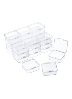 Excefore Containers Box, Small Clear Plastic Beads Storage Containers Box with Hinged Lid, Storage Case of Small Items, Crafts, Jewelry, Hardware  - Image 1