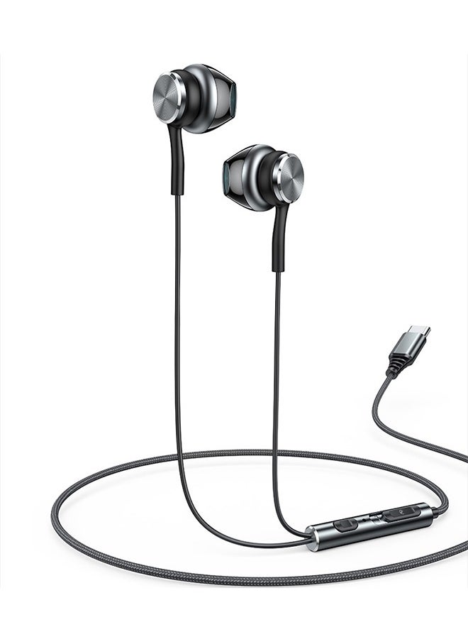 Generic USB C Headphones for iPhone 15 Pro Type C Wired Earbuds with Microphone Noise Isolation Stereo Semi in Ear USB C Earphones Wired for Huawei Remote Headphone Typec Black  - Image 1