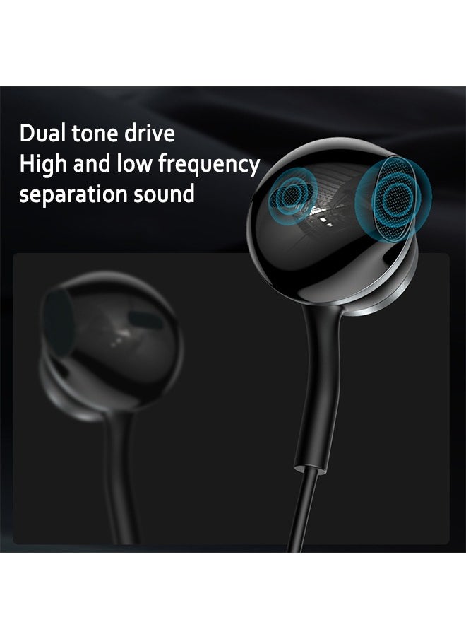 Generic USB C Headphones for iPhone 15 Pro Type C Wired Earbuds with Microphone Noise Isolation Stereo Semi in Ear USB C Earphones Wired for Huawei Remote Headphone Typec Black  - Image 5