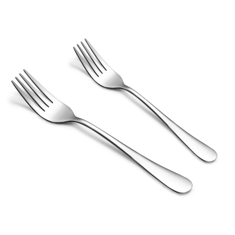 SANTUO Stainless Steel Forks Set 6PCS 73 Salad Forks and 6PCS 67 Dessert Forks Set of 12 Top Food Grade Silverware Forks Mirror Polished Dishwasher Safe