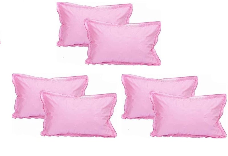 HSR Collection Cotton 144 TC Solid 6 Piece Pillow Covers with Zipper (Not Pillow), 18 x 27 inches, Pink - Image 2