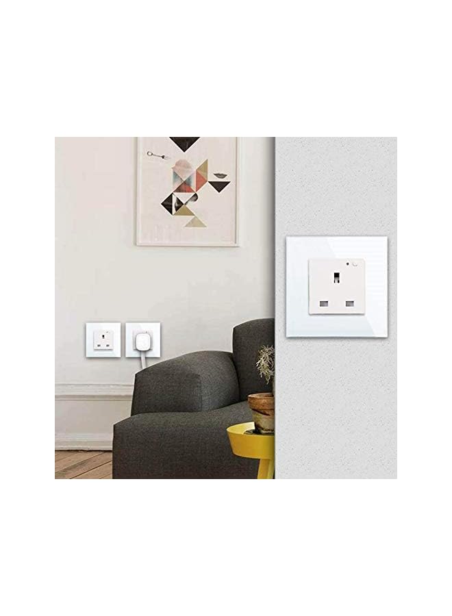PROMASS promass WiFi Smart Wall Socket Outlet Tuya Smartlife app Remote Control UK Glass Panel compitable with Amazon Alexa/Google Home (White, Single Socket)  - Image 4