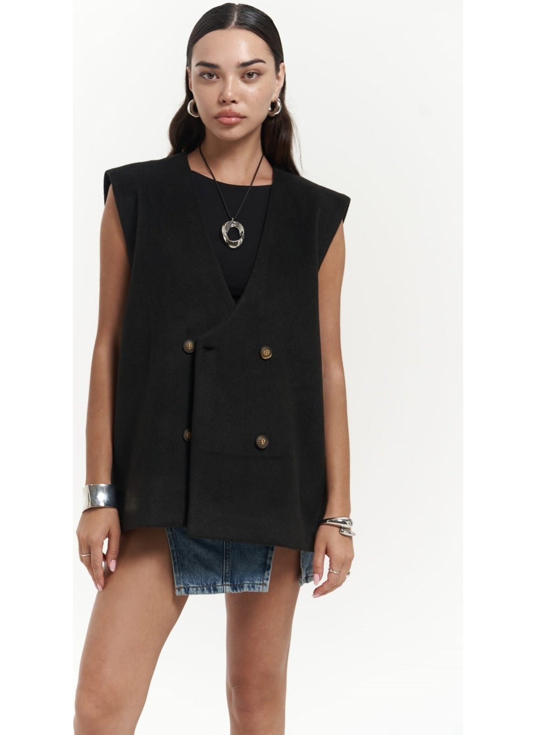Mai Collection Notte Black Casual Cardigan  - Image 1