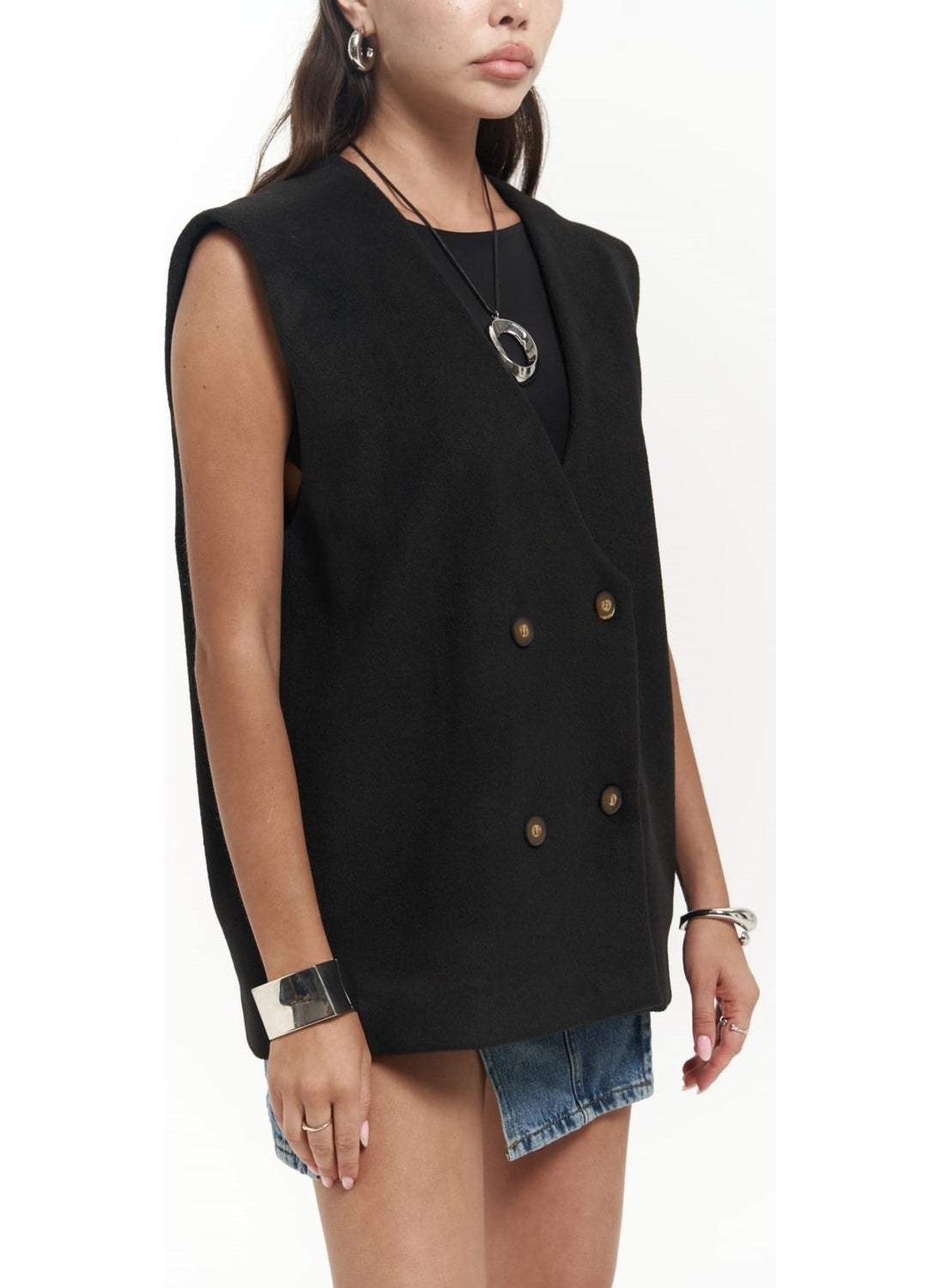 Mai Collection Notte Black Casual Cardigan  - Image 2