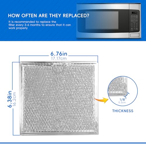 Xxiong Microwave Grease Filter Replacement, Compatible with GE WB02X11534 & Samsung DE63-00666A, Used to Freshen Kitchen Air, Alumium, Reusable(2 Pack) - Image 3