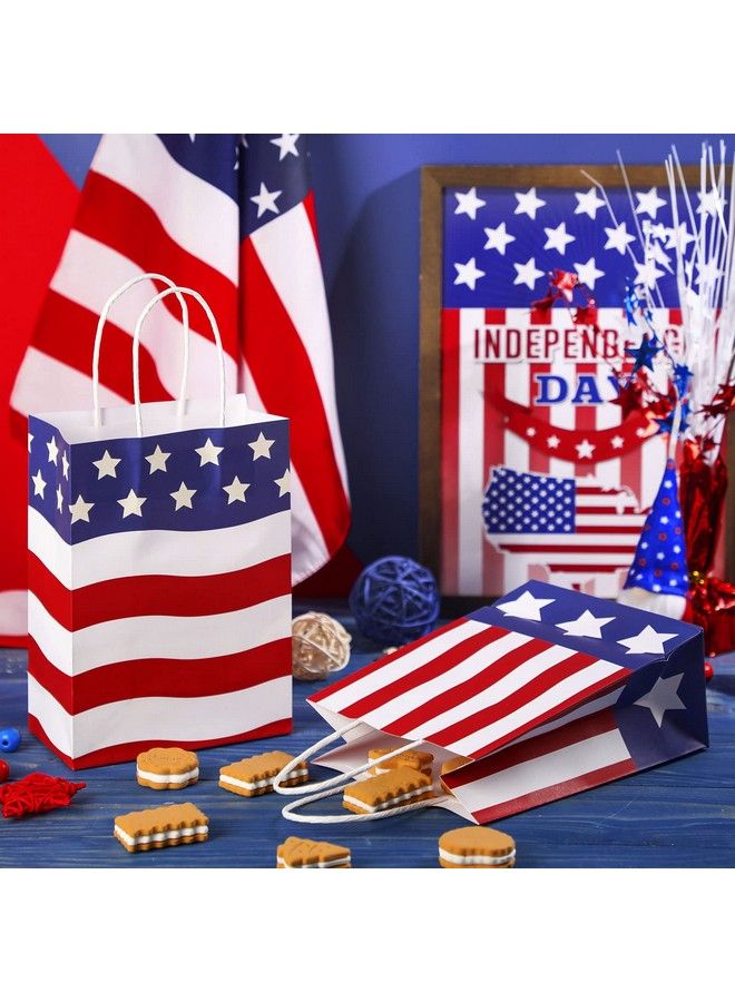 Tallew 16 Pieces Patriotic Gift Bags With Handle With 18 Pcs Tissue Paper 4Th Of July Gift Bags American Flag Usa Gift Bags For Veterans Day Memorial Day Independence Day Party(Cute Style) - Image 3