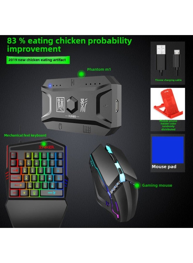 Chicken Eating Artifact One-handed Keyboard And Mouse Converter Throne Set Peace Elite Hand Tour Android With Pressure Gun PUBG-Product Color:M1 Pro + Keyboard + Mouse