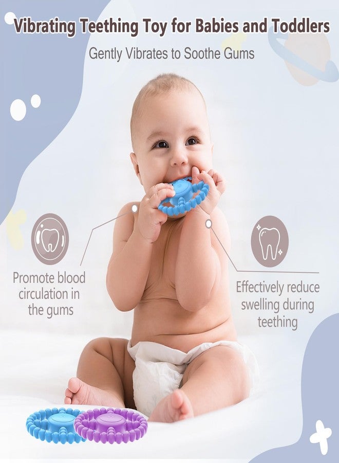 BIKCANP Vibrating Sensory Chew Toy, Teether Teething Toys for Babies6-12 8-18 Months, Sensory Toys for Kids with Autism&Toddler Travel Essential,1-2 Year Old Christmas Boys Girls Gifts idea(Blue) - Image 3