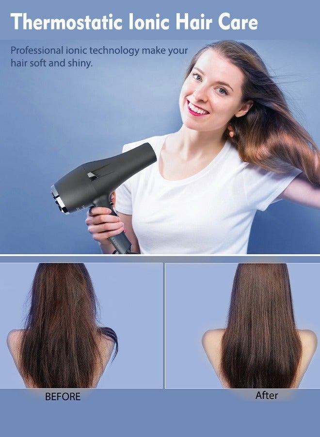 Faszin Professional Hair Dryer 2000W AC Motor Fast Drying Ion Hairdryer 2 Speeds 3 Heat Setting and One-Touch Cold Air with Diffuser Nozzle Concentrator Comb for Curly and Straight Hair - Image 4