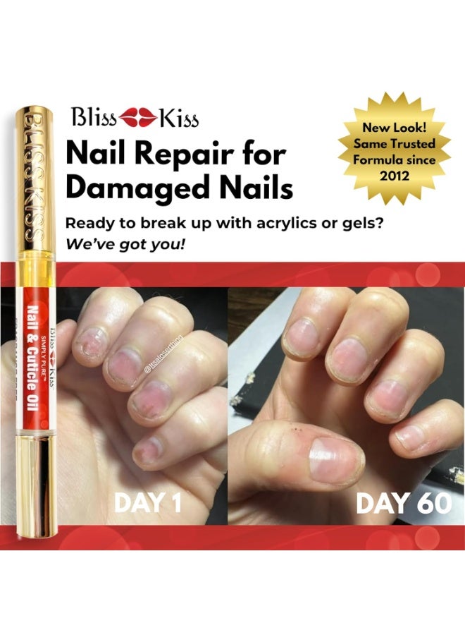 Bliss Kiss | 1 Fragrance Free | Nail Oil Cuticle Pen w/Vitamin E & Jojobaâ¤Nail Strengthener Nail Growth Serum for Brittle Peeling Breaking Thin Nails - Image 3
