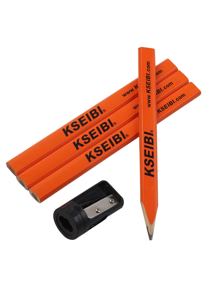 KSEIBI Carpenter's Pencil Set 5-PC, Wood, 180MM, Ideal for Marking Measurements, Layout Work, Labeling, Rough Sketching, Marking Drill Points/ Construction Drawing, Multi-Use, Woodworking Pencils.  - Image 1