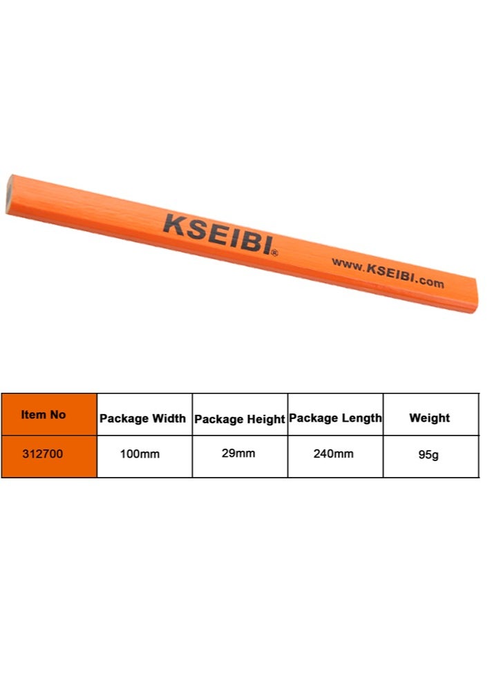 KSEIBI Carpenter's Pencil Set 5-PC, Wood, 180MM, Ideal for Marking Measurements, Layout Work, Labeling, Rough Sketching, Marking Drill Points/ Construction Drawing, Multi-Use, Woodworking Pencils.  - Image 5