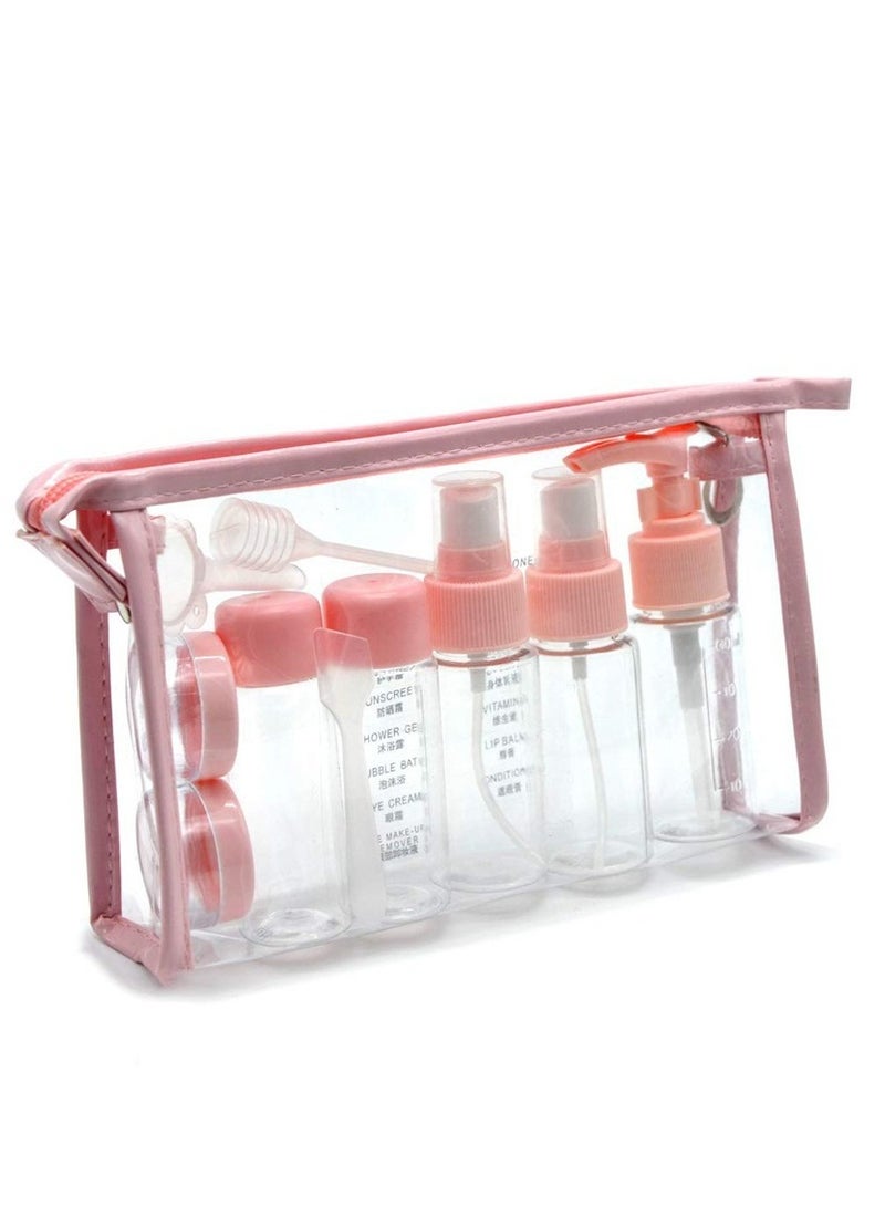 10-Piece Empty Spray Bottle Set Clear/Pink - Image 1